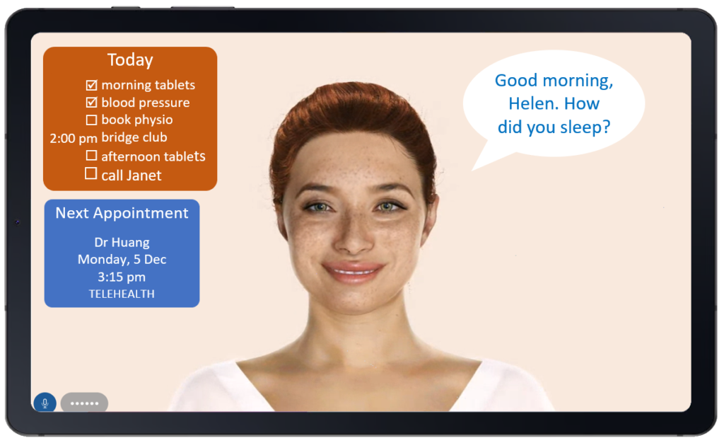 Virtual Nurse on Samsung tablet